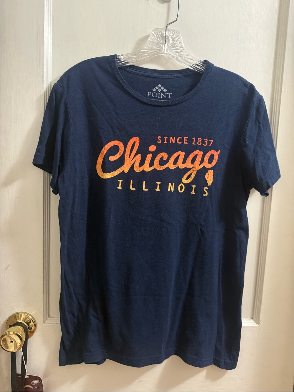 Women’s Vintage Chicago Illinois Graphic T-Shirt - Navy/Orange - Size Large